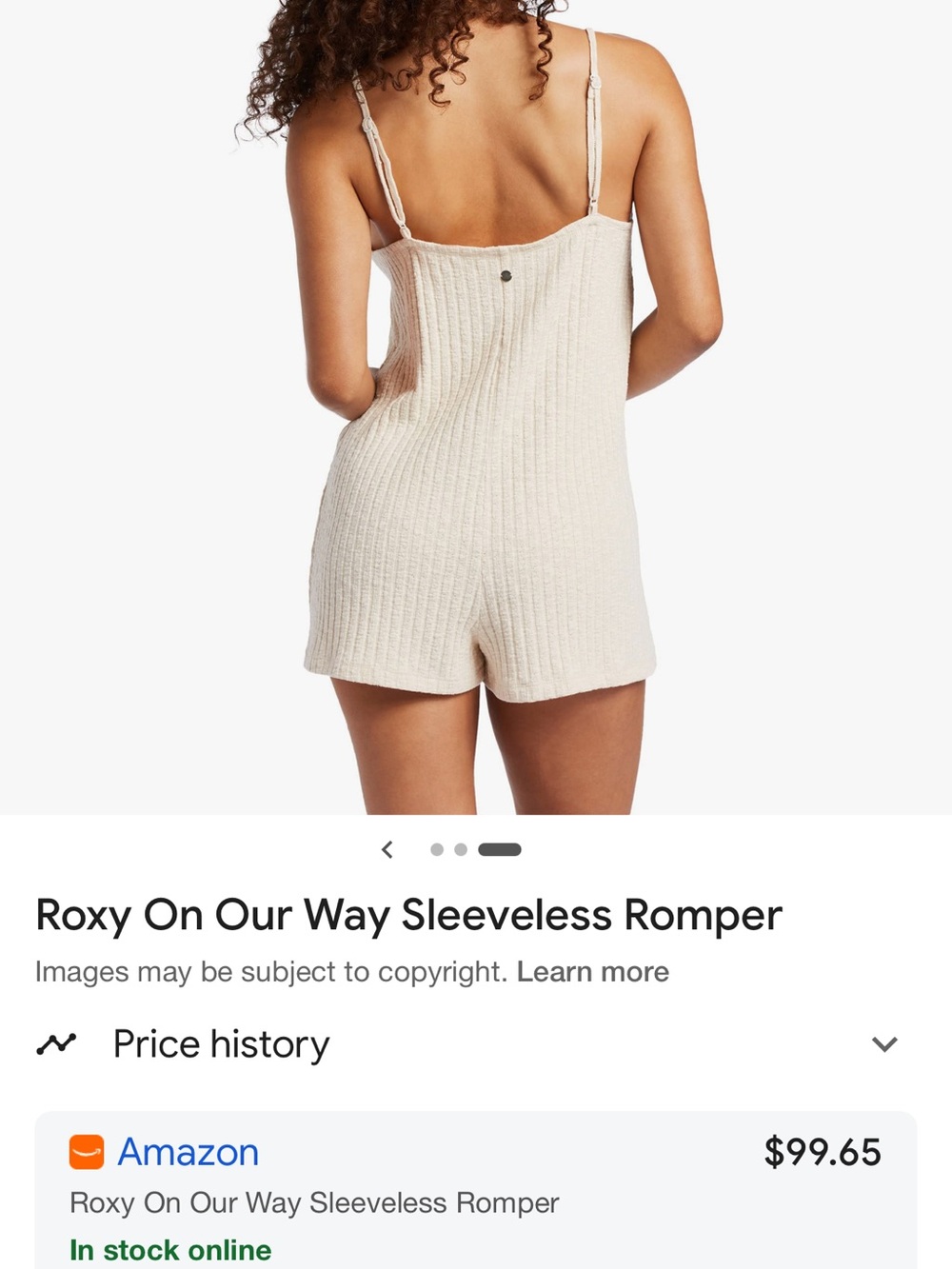 Roxy Rust Orange Ribbed Knit Romper - Picture 3 of 4